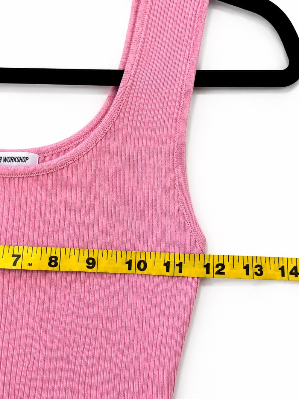 🌸 NEW 🌸Pink Ribbed Tank Top with Ruffle Hem - Picture 3 of 4